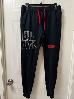 Kill Crew Black Joggers with Red Drawcord
